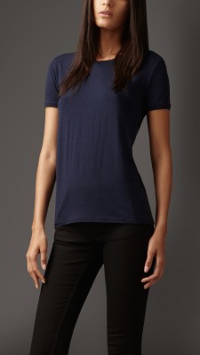Silk Panel Jersey Top
