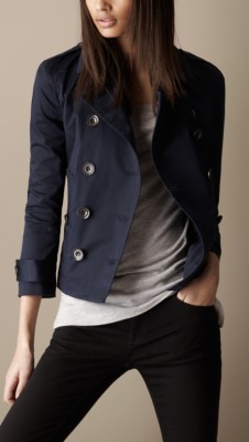 Short Inverted Pleat Trench Coat