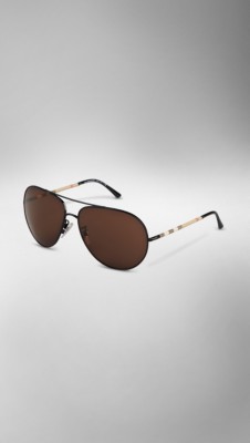 Check Arm Aviator Sunglasses