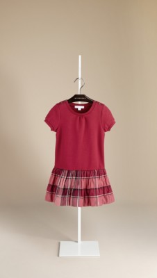 Check Detail Sweatshirt Dress
