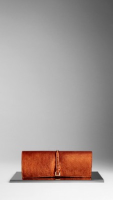 Metallic Leather Clutch Bag