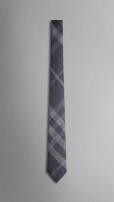 Check Wool Silk Tie