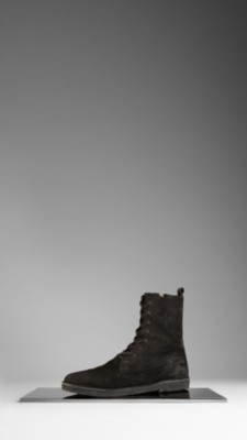 Suede Lace-Up Boots