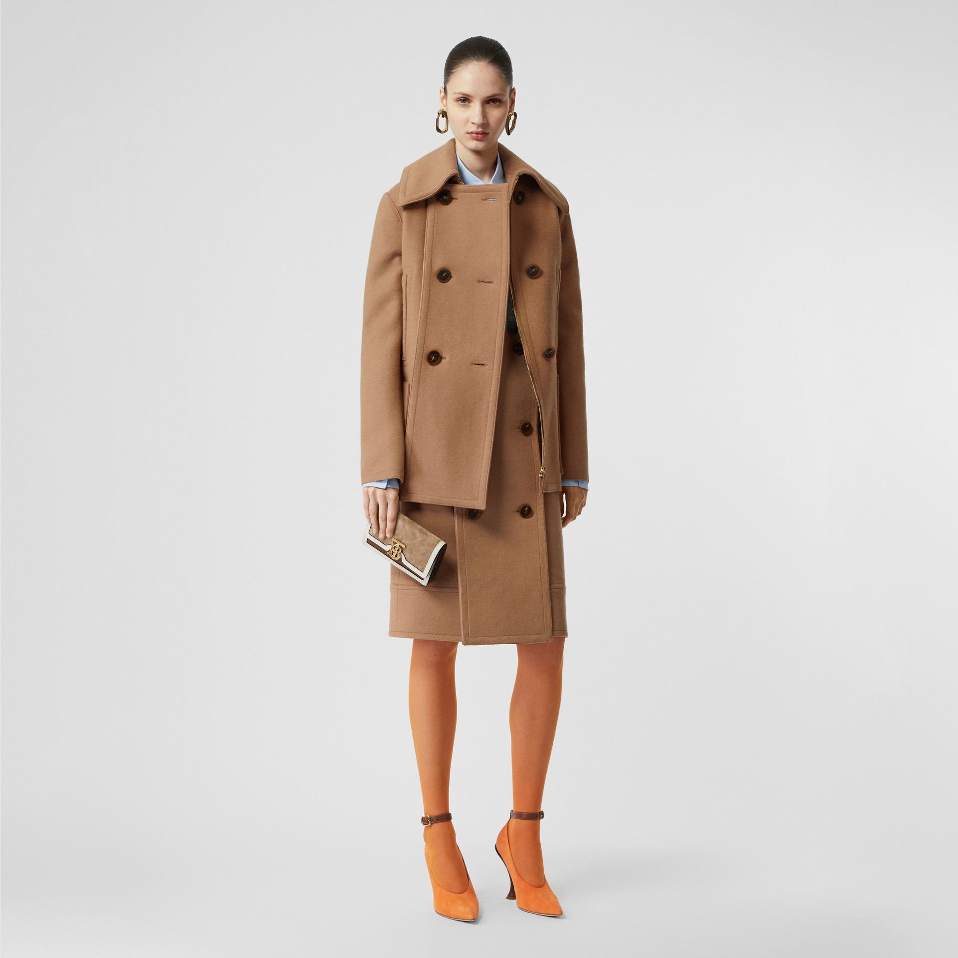 women's wool cashmere pea coat