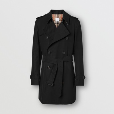 burberry black short trench coat