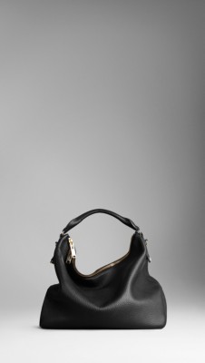 Large Heritage Grain Leather Hobo Bag