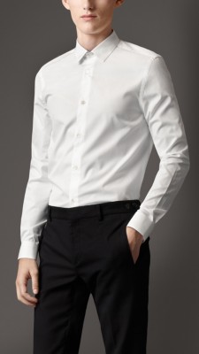 Modern Fit Stitched Collar Shirt