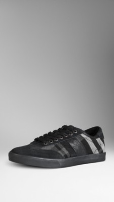 Washed Check Trainers