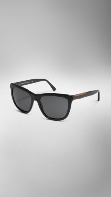 Wood Detail Square Frame Sunglasses