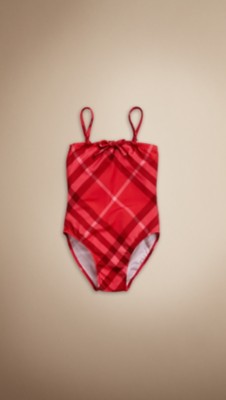 Check Bow Detail Bathing Suit