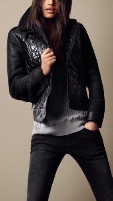 Cazadora acolchada con detalle en piel de oveja de la colección Sport