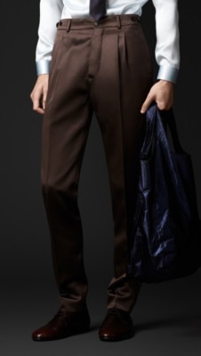 Slim Fit Bonded Satin Trousers