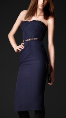 Double Crêpe Silk Strapless Dress