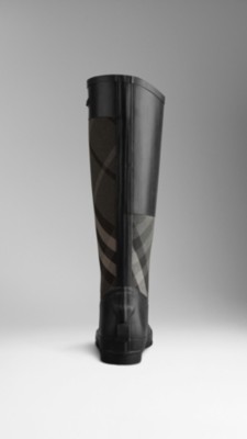 Gris marengo Botas de agua con panel de checks - Imagen 2