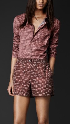 Cotton Geometric Print Shirt
