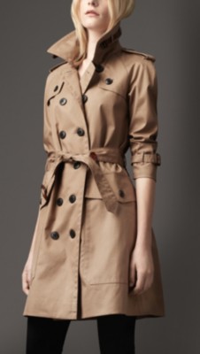 Long Oversize Resinated Cotton Trench Coat