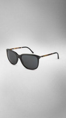 Tortoiseshell Arm Square Frame Sunglasses