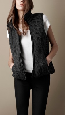 Reversible Cable Knit Gilet