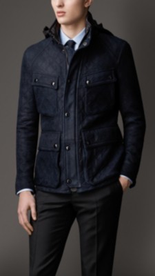 Quilted Suede Field Jacket