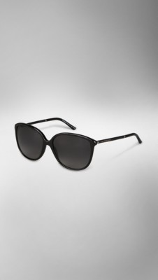 Leather Wrapped Cat-Eye Sunglasses