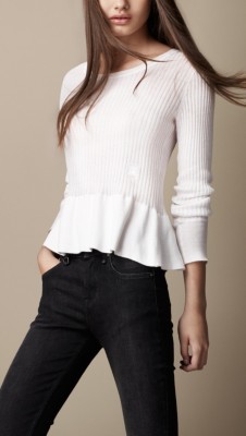 Cotton Peplum Sweater