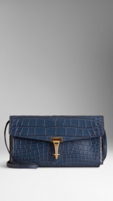 Small Antiqued Alligator Crossbody Bag