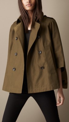 Short Swing Cape Trench Coat