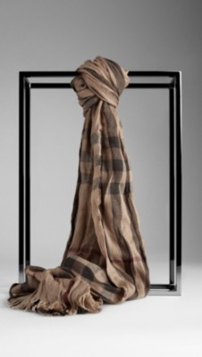 Check Crinkled Scarf