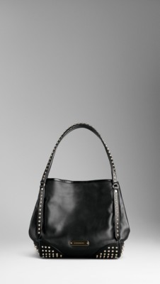 Small Bridle Leather Studded Tote Bag