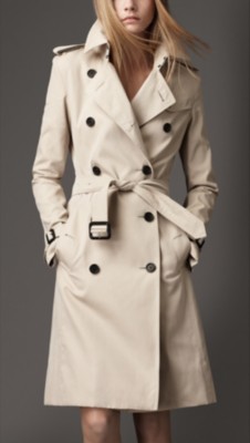 Long Cotton Gabardine Trench Coat