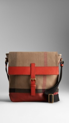 Check Canvas Crossbody Bag