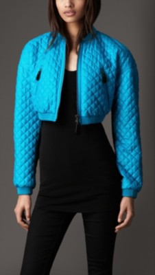 Cropped Quilted Bomber Jacket