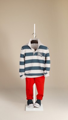 Rugby Stripe Cotton Polo Shirt