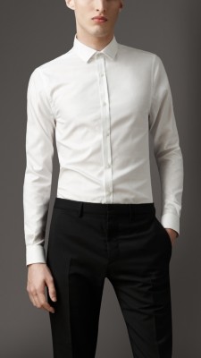 Modern Fit Jacquard Check Cotton Shirt