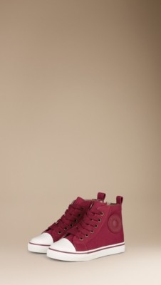 Cotton Twill High-Top Trainers