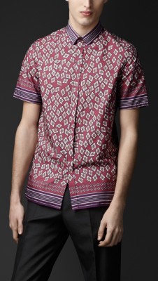 Cotton Diamond Print Shirt