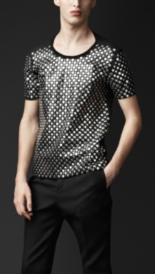 Camiseta con tachuelas en tejido jersey de algodón