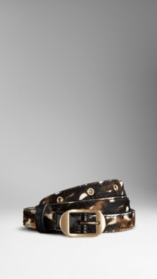 Animal Print Calfskin Belt