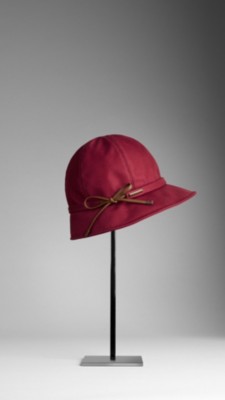 Bow Detail Cotton Gabardine Rain Hat