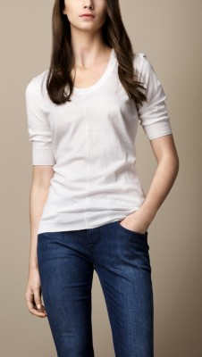 Camiseta de algodón con detalle de trabillas
