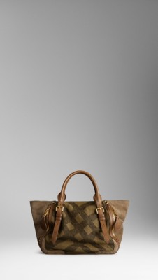 Medium Hunting Check Jacquard Tote Bag