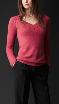 Open-Stitch Detail Cashmere Sweater