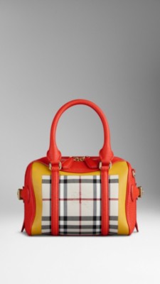 Laranja papoula claro Bolsa The Mini Bee em xadrez Horseferry - Imagem 1
