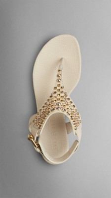 Embellished Nubuck Sandals