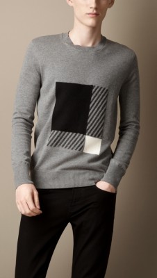 Check Knit Sweater
