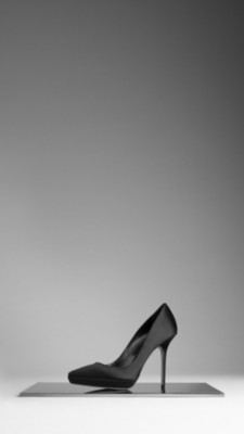 Point-Toe Satin Pumps