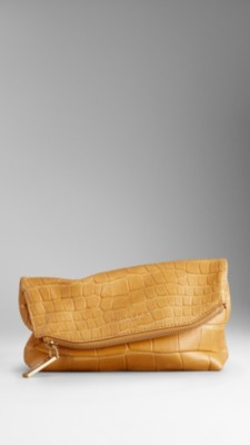 Small Alligator Leather Folded Clutch