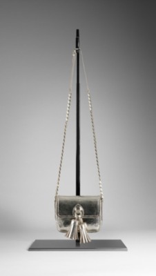 Metallic Lizard Skin Tassel Crossbody Bag