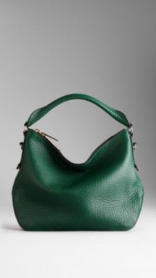 Small Heritage Grain Leather Hobo Bag