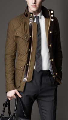 Veste de treillis matelassée en coton ciré